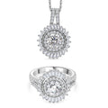 Moissanit Anhänger mit 50cm Kette und Ring