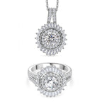 Moissanit Anhänger mit 50cm Kette und Ring