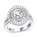 Moissanit Anhänger mit 50cm Kette und Ring