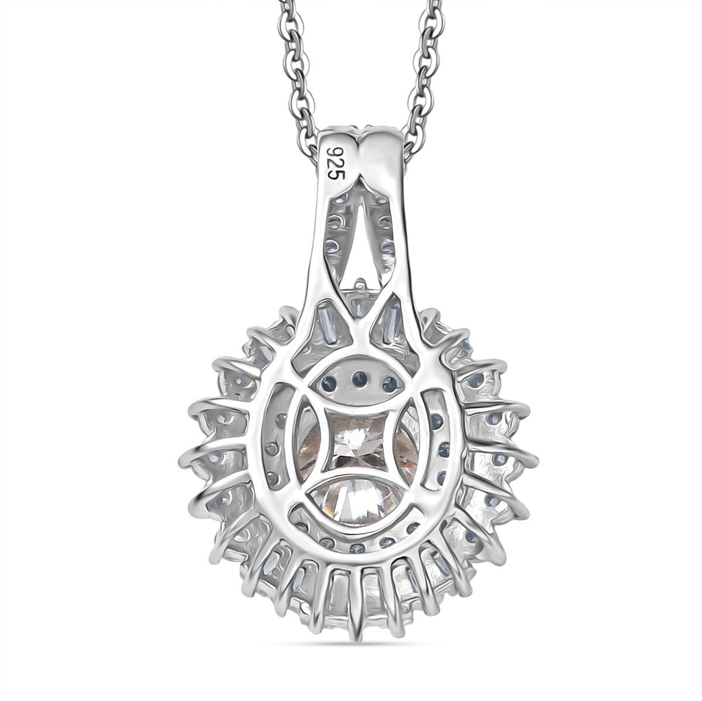 Moissanit Anhänger mit 50cm Kette und Ring