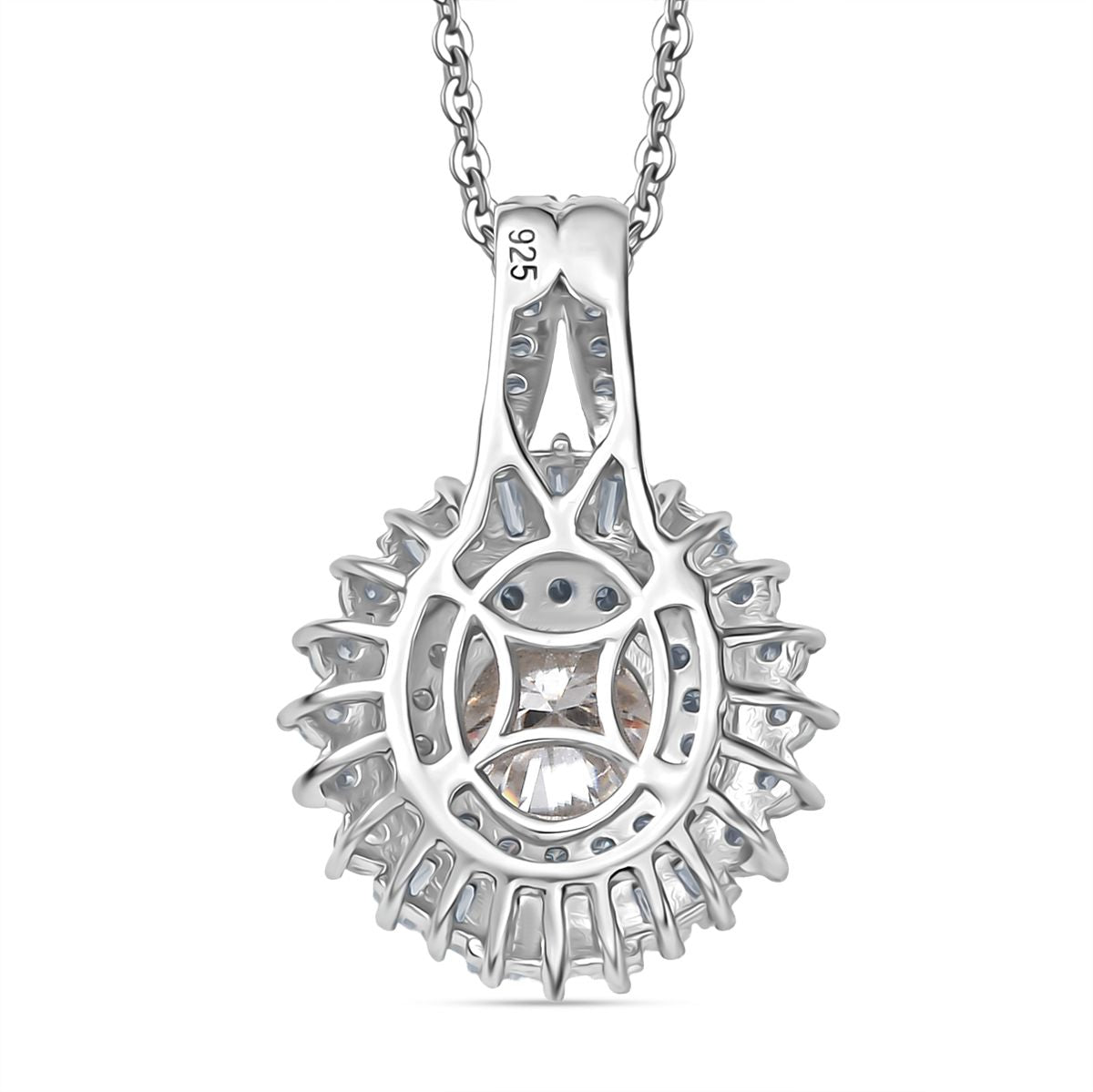 Moissanit Anhänger mit 50cm Kette und Ring