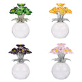 Kristallglas-Blume mit silberfarbenem Metallstiel