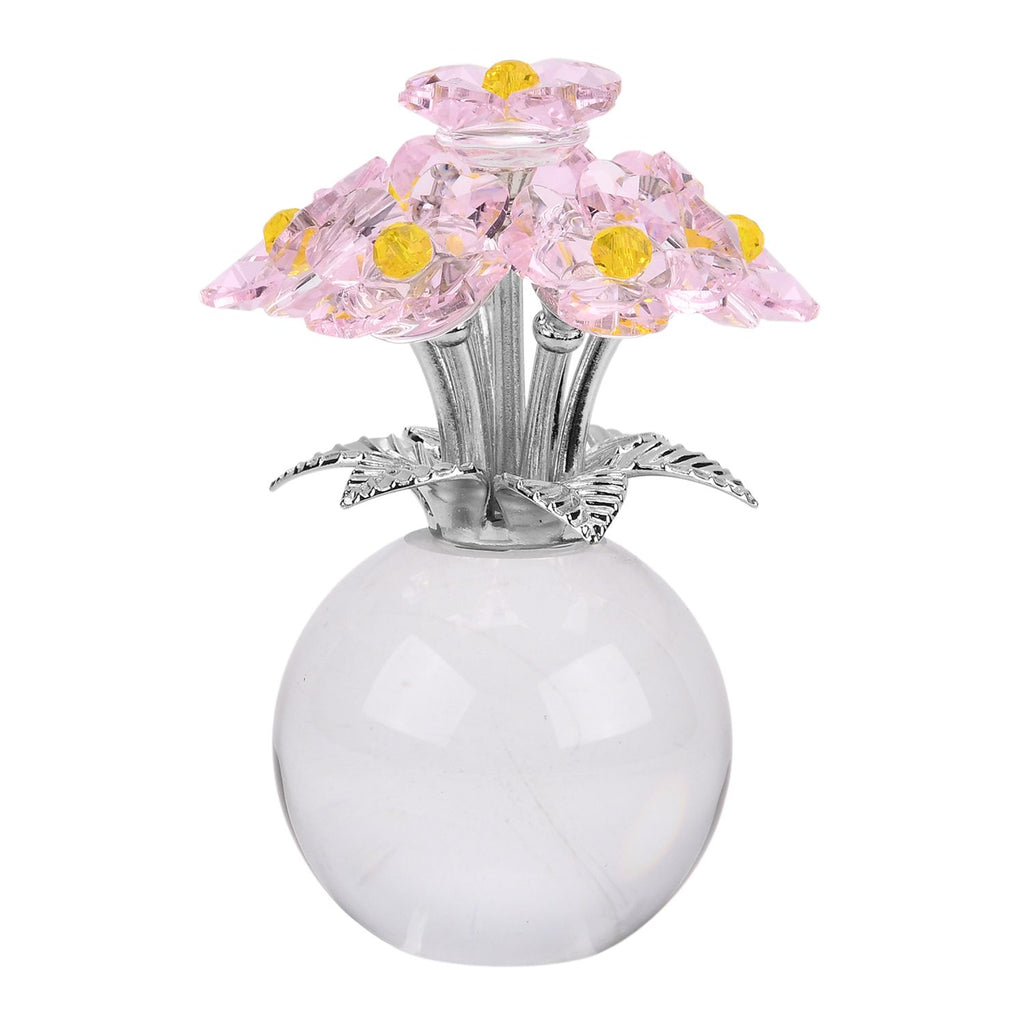 Kristallglas-Blume mit silberfarbenem Metallstiel