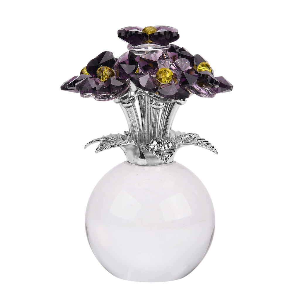 Kristallglas-Blume mit silberfarbenem Metallstiel