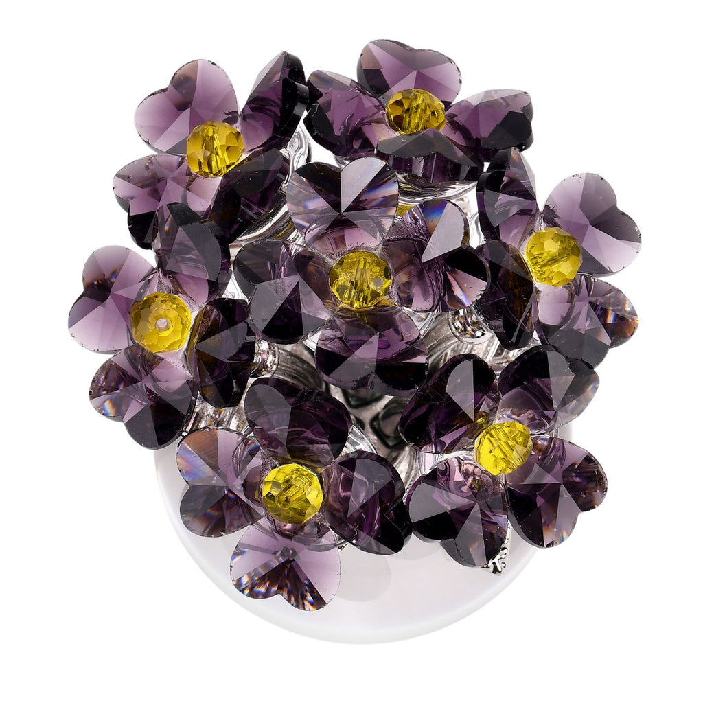 Kristallglas-Blume mit silberfarbenem Metallstiel