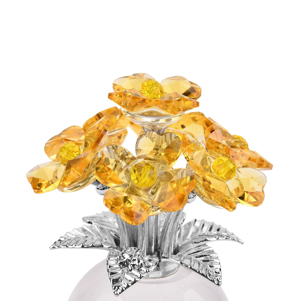 Kristallglas-Blume mit silberfarbenem Metallstiel