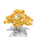 Kristallglas-Blume mit silberfarbenem Metallstiel
