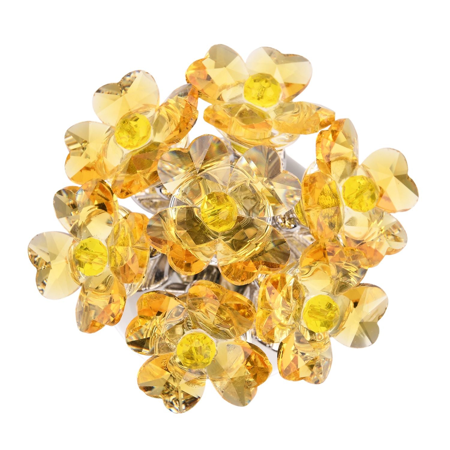 Kristallglas-Blume mit silberfarbenem Metallstiel