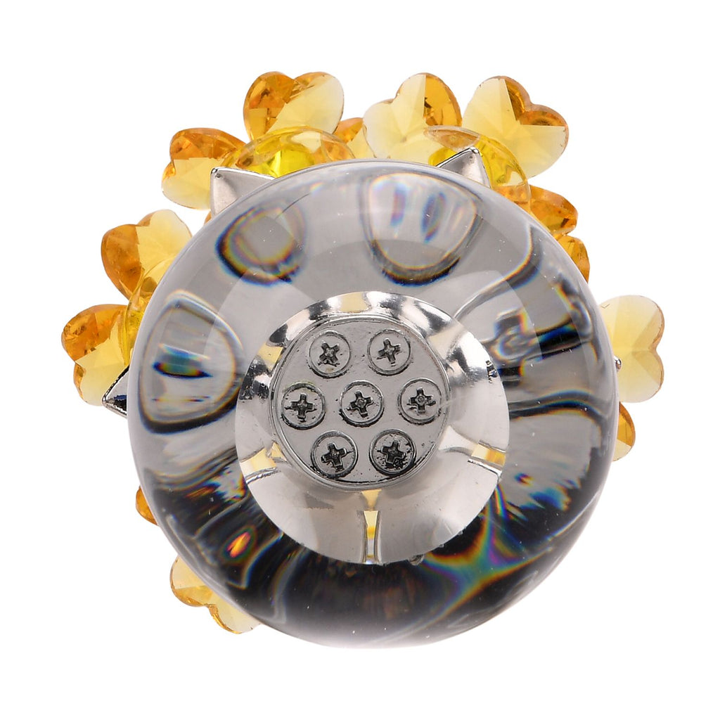 Kristallglas-Blume mit silberfarbenem Metallstiel