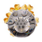 Kristallglas-Blume mit silberfarbenem Metallstiel