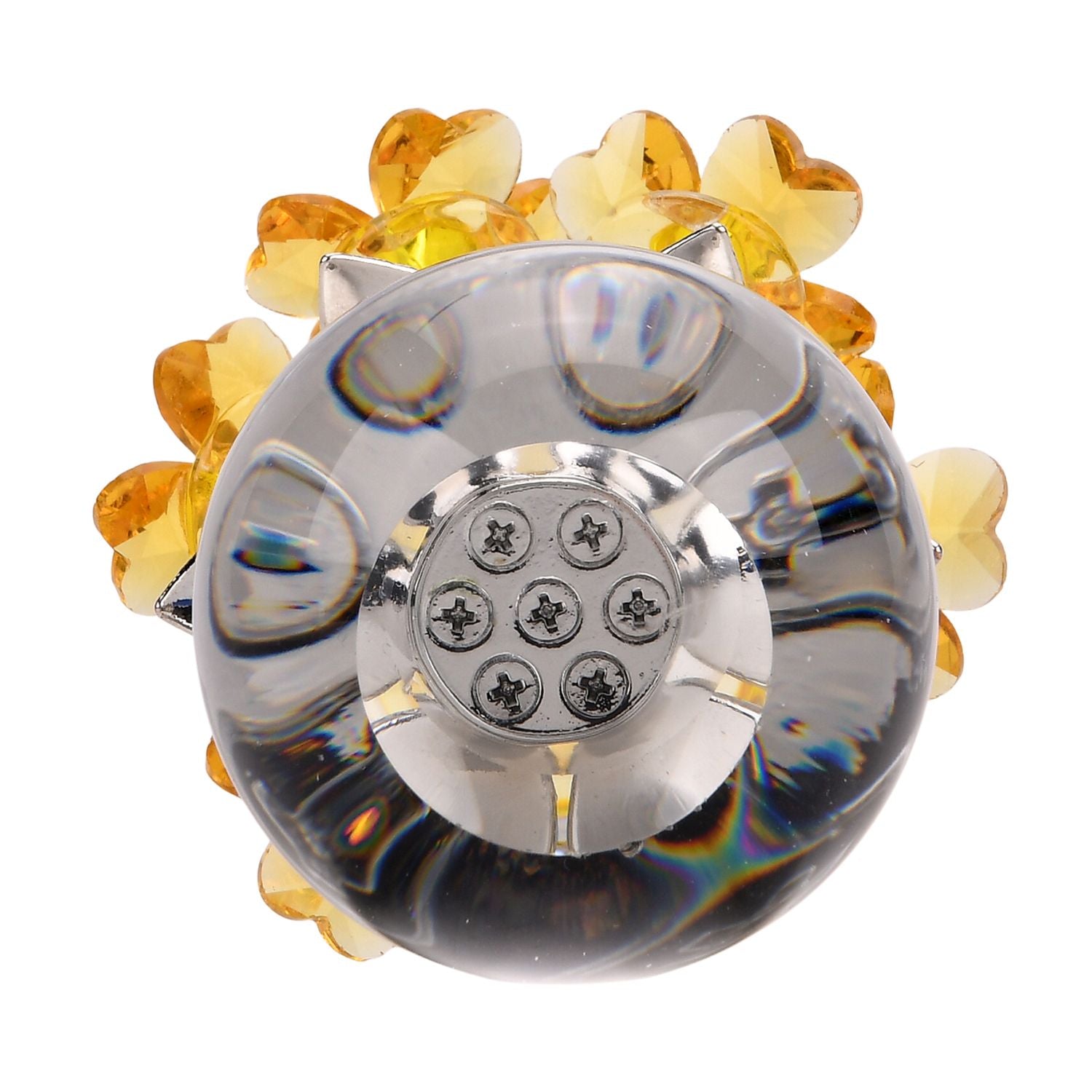 Kristallglas-Blume mit silberfarbenem Metallstiel