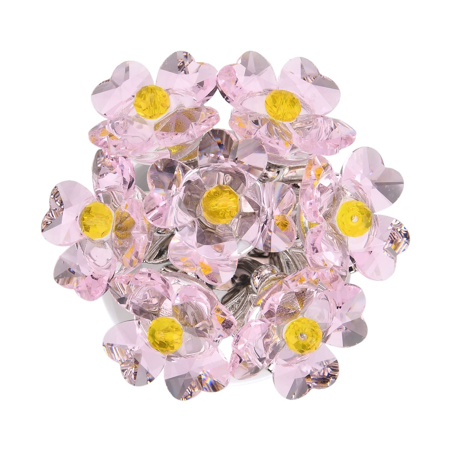 Kristallglas-Blume mit silberfarbenem Metallstiel