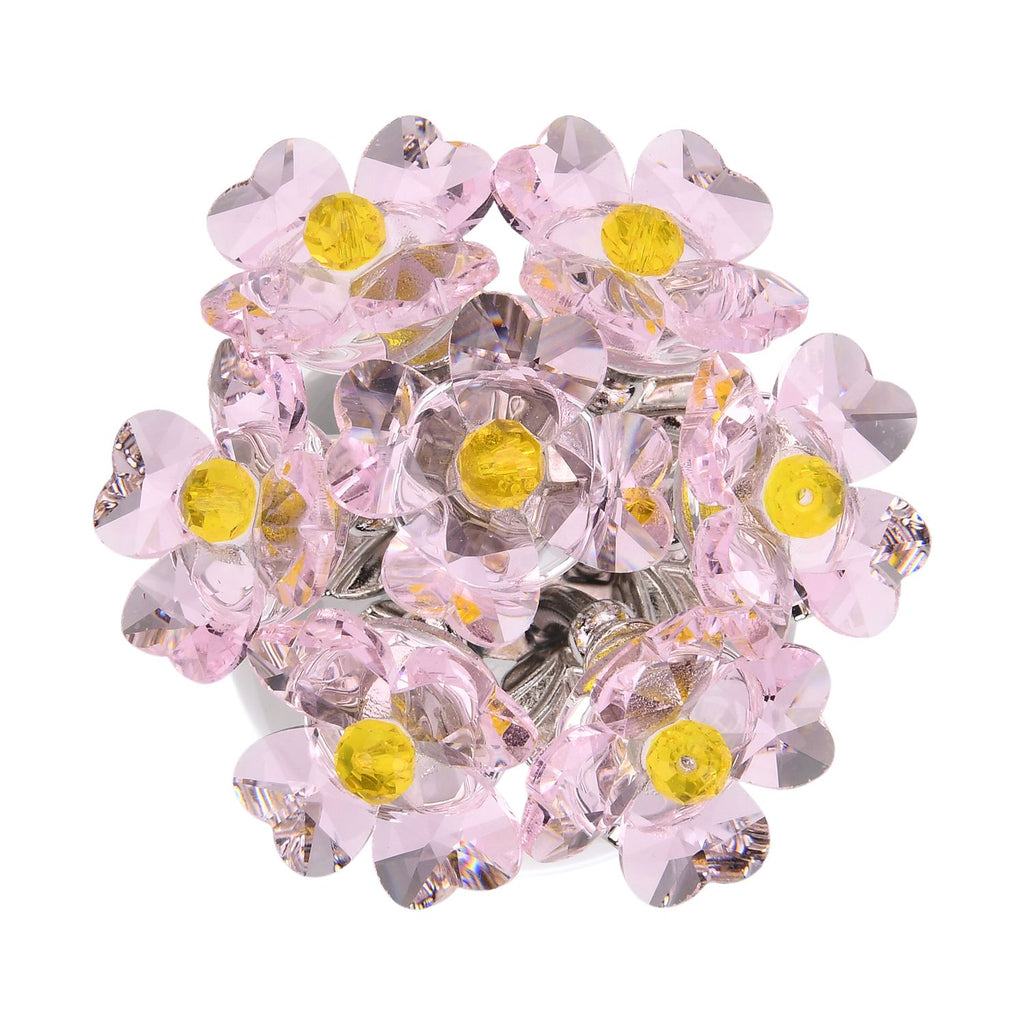 Kristallglas-Blume mit silberfarbenem Metallstiel