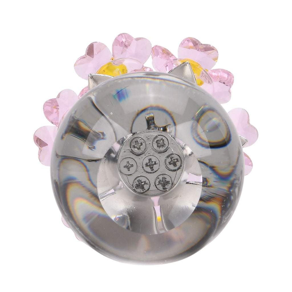 Kristallglas-Blume mit silberfarbenem Metallstiel