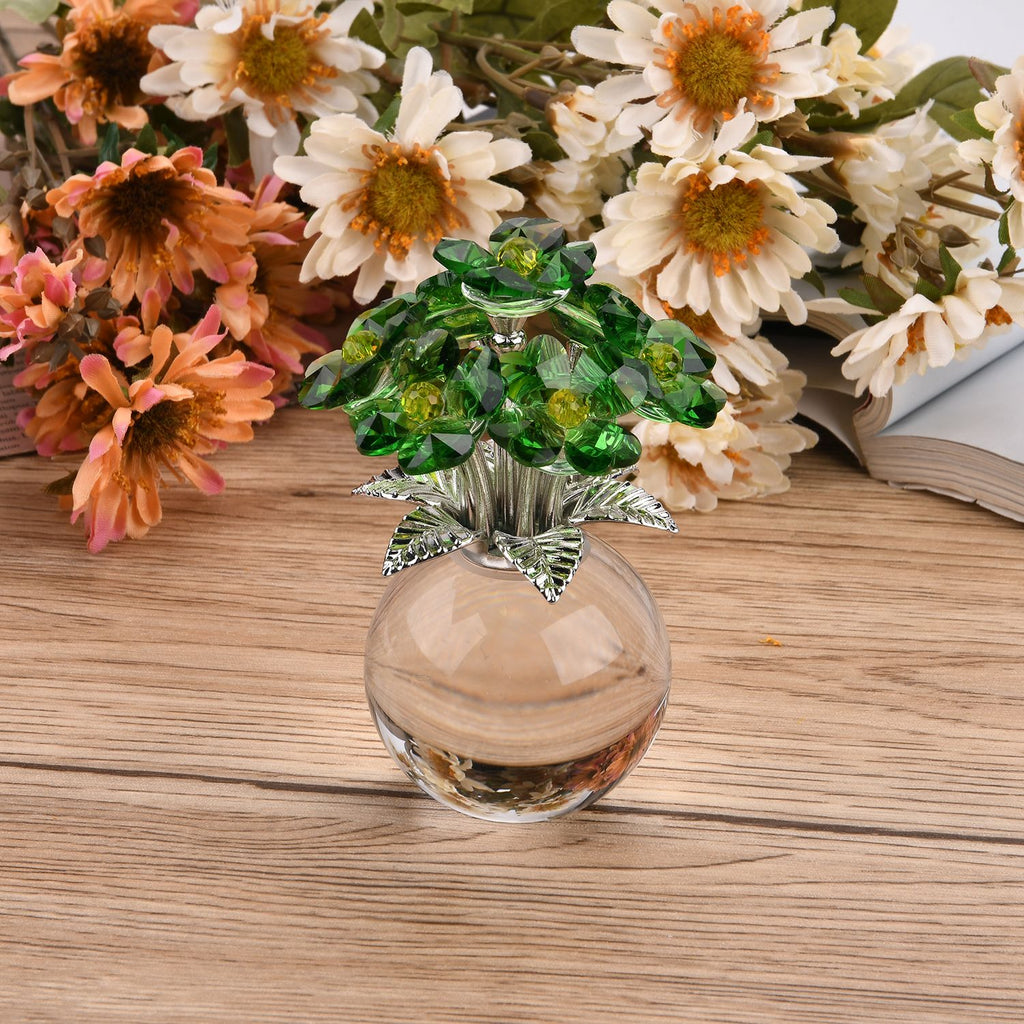 Kristallglas-Blume mit silberfarbenem Metallstiel
