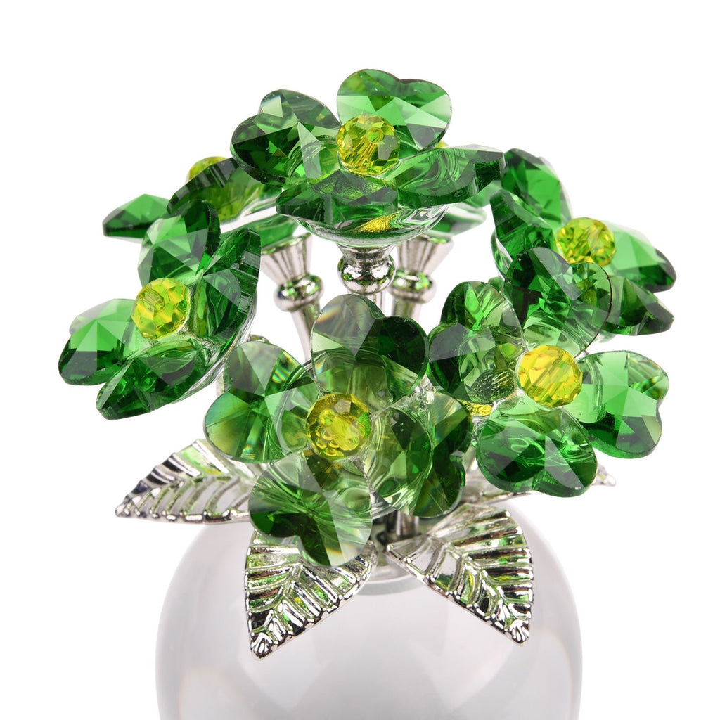 Kristallglas-Blume mit silberfarbenem Metallstiel