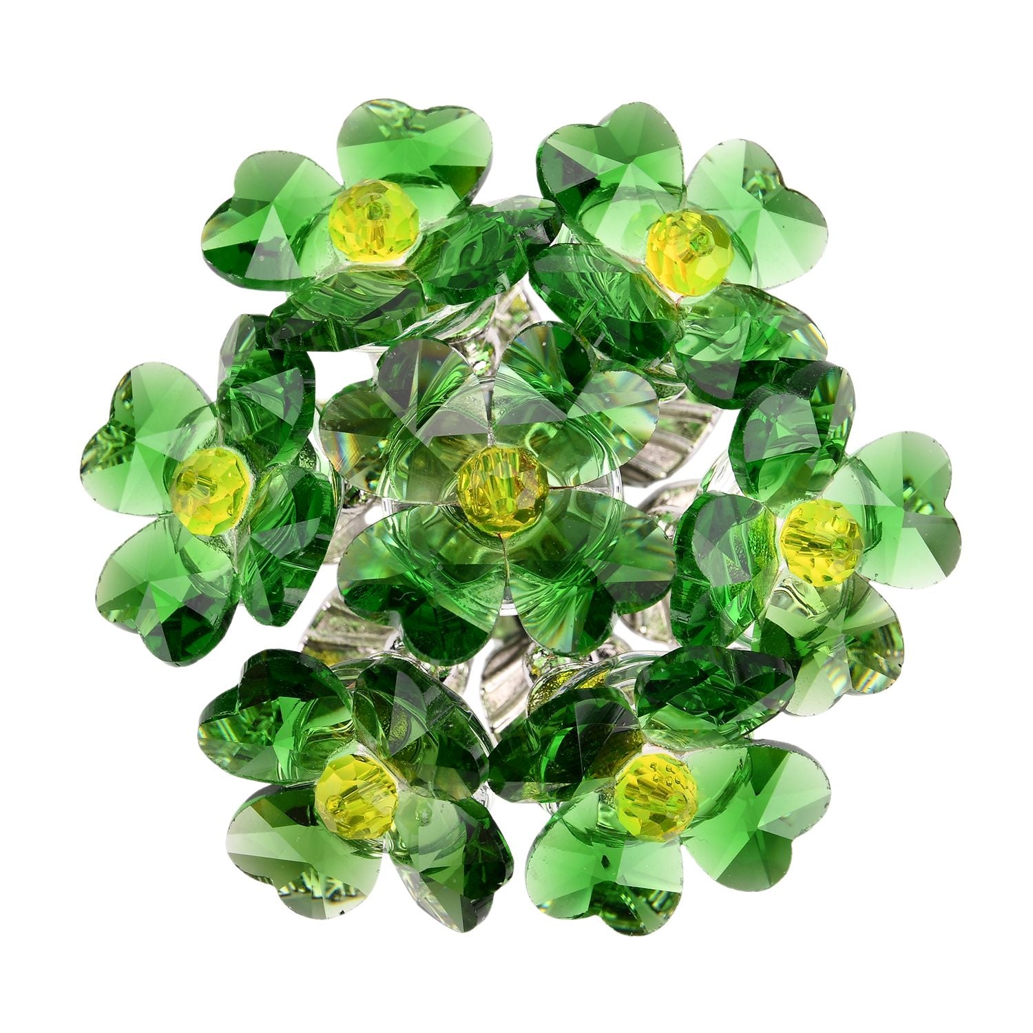 Kristallglas-Blume mit silberfarbenem Metallstiel