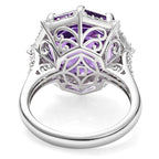 D'Joy Rose De France Amethyst und Moissanit Ring und Anhänger mit 50cm Kette
