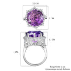 D'Joy Rose De France Amethyst und Moissanit Ring und Anhänger mit 50cm Kette