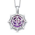 D'Joy Rose De France Amethyst und Moissanit Ring und Anhänger mit 50cm Kette