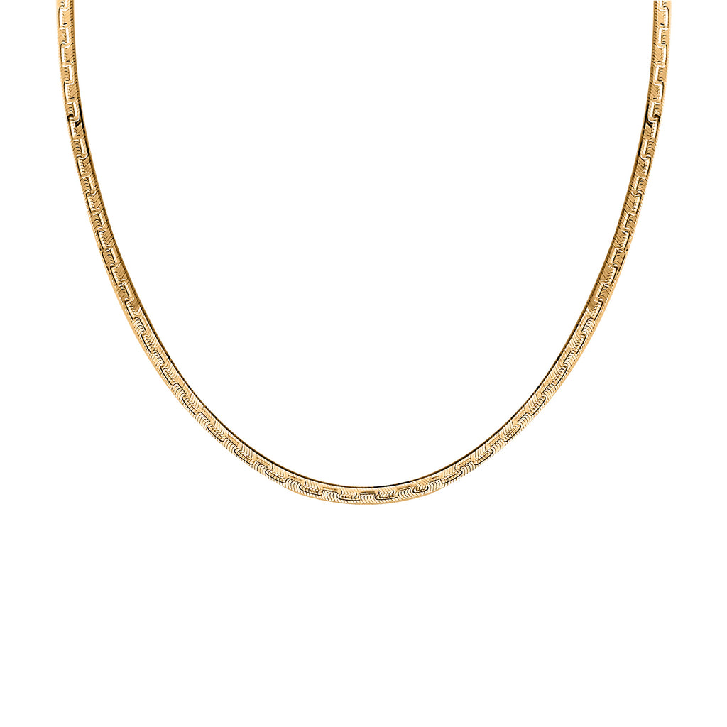 Strukturiertes Fischgräten-Armband 18cm und Fischgrätenkette 43cm