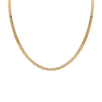 Strukturiertes Fischgräten-Armband 18cm und Fischgrätenkette 43cm