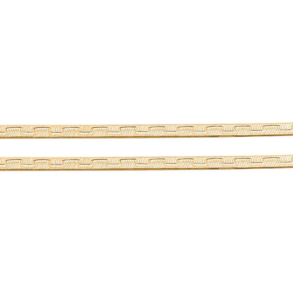 Strukturiertes Fischgräten-Armband 18cm und Fischgrätenkette 43cm