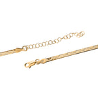 Strukturiertes Fischgräten-Armband 18cm und Fischgrätenkette 43cm