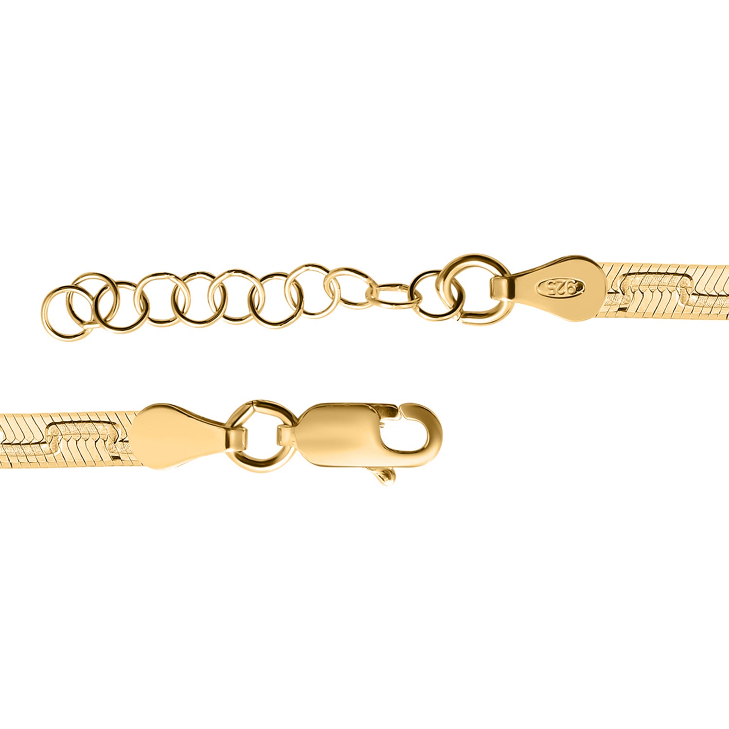 Strukturiertes Fischgräten-Armband 18cm und Fischgrätenkette 43cm