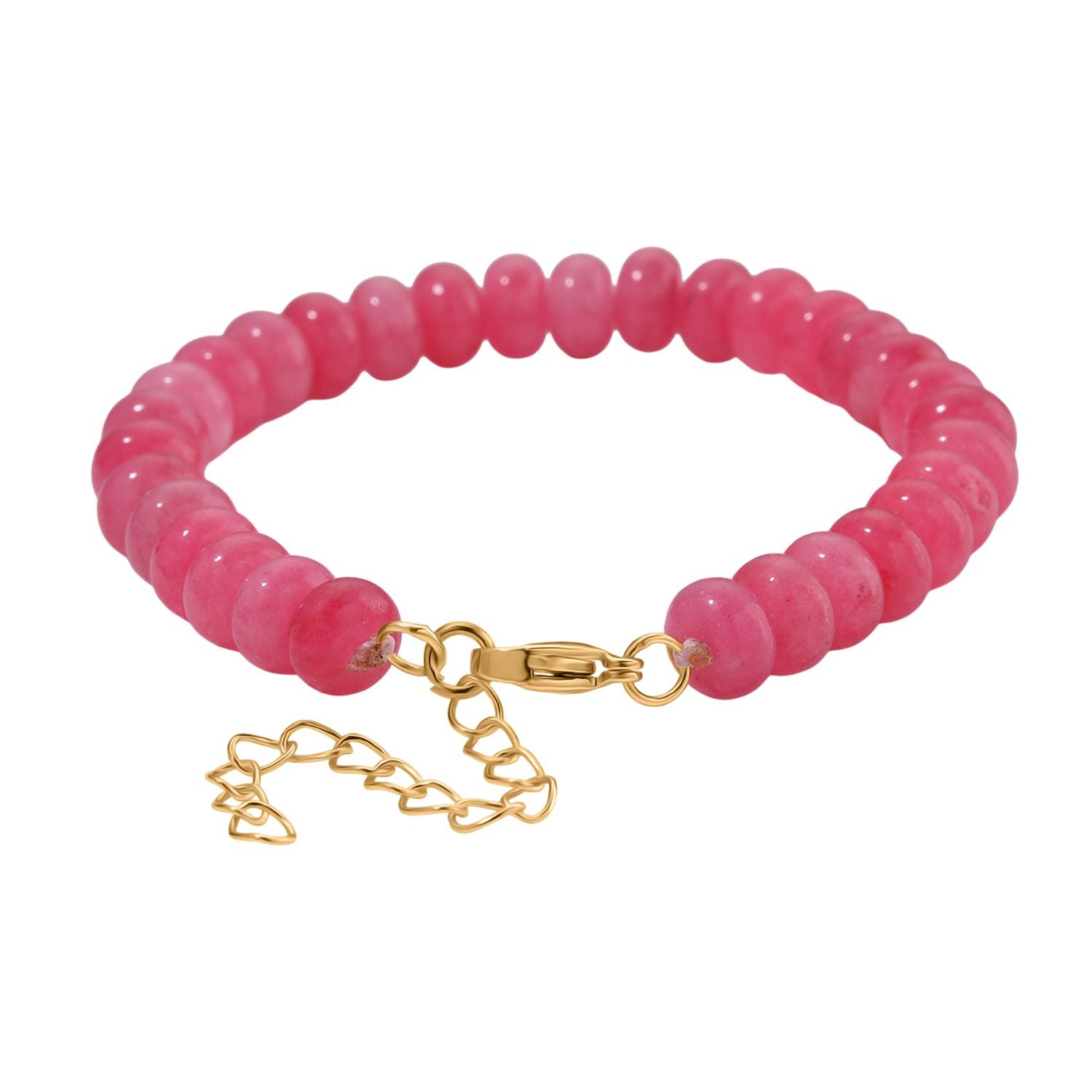 Rosa Quarzit 45+5cm Halskette und 17+5cm Armband