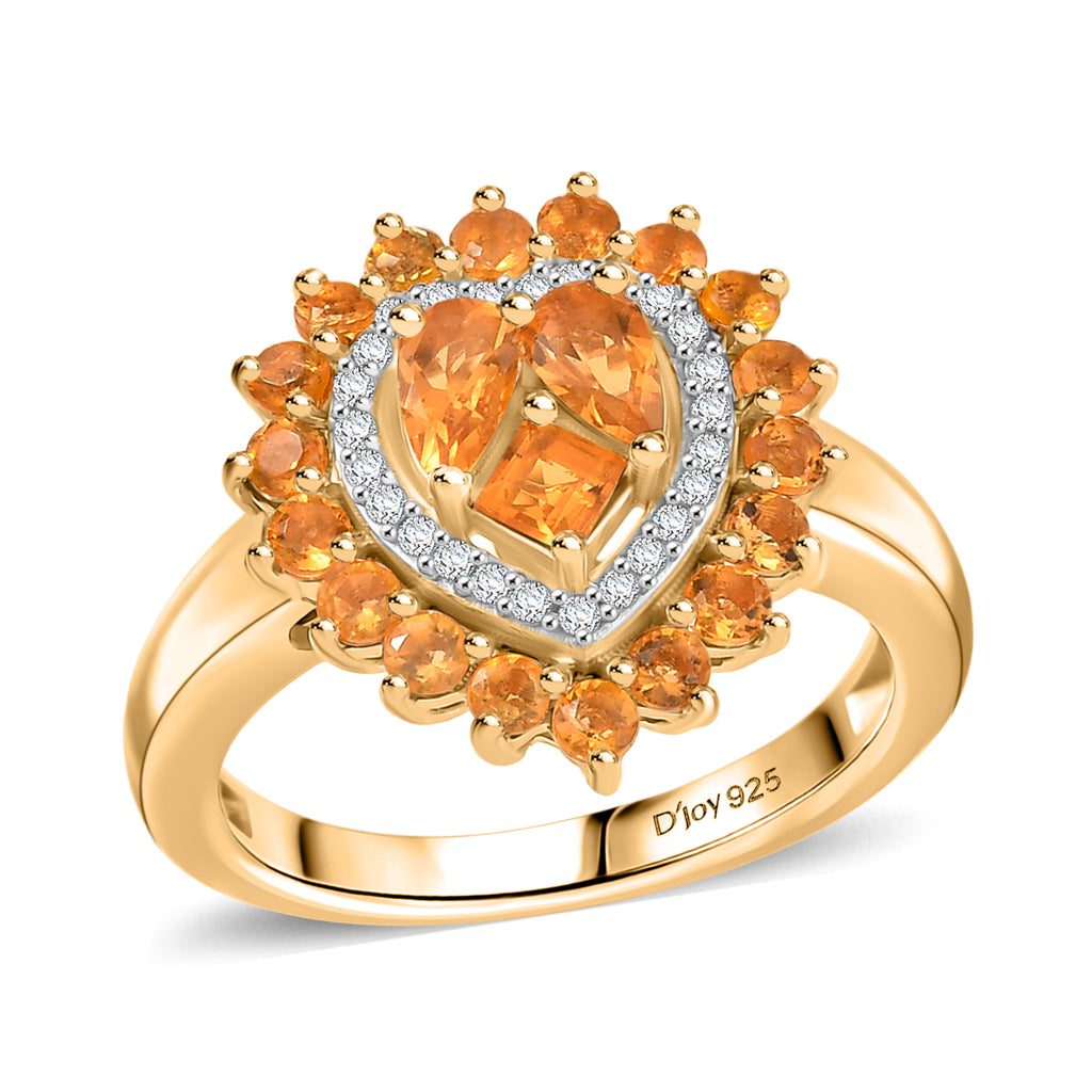 D'Joy Blaze Feueropal Ring und Anhänger mit 50cm Kette