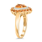 D'Joy Blaze Feueropal Ring und Anhänger mit 50cm Kette