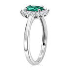 LUXURIANT AAA Labor kolumbianischer Smaragd und Moissanit Ring und Ohrringe