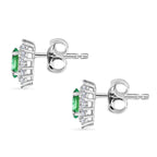 LUXURIANT AAA Labor kolumbianischer Smaragd und Moissanit Ring und Ohrringe