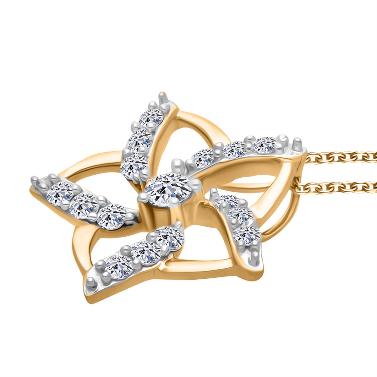 LUXURIANT DIAMOND- SGL zertifizierter SI-GH Labor Diamant Anhänger mit 50cm Kette und Ohrringe