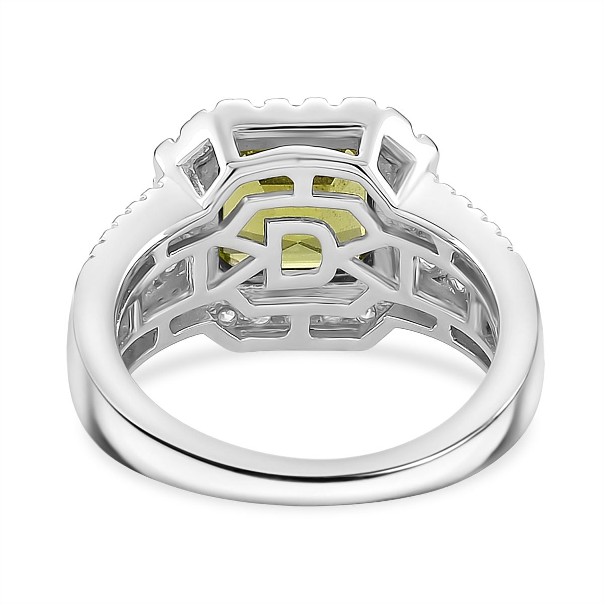 D'Joy Peridot und Moissanit Ring und Anhänger mit 45cm Kette