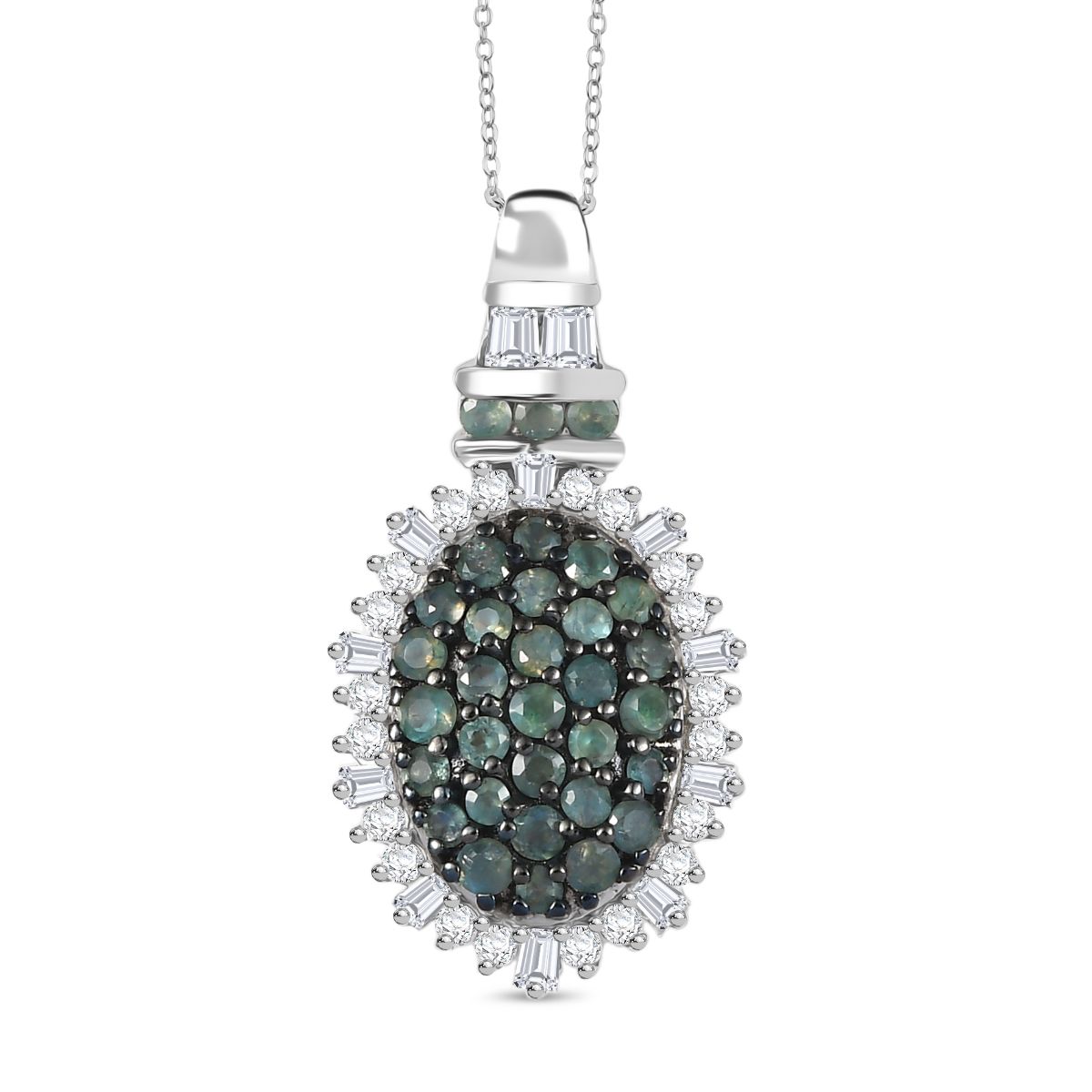 D’Joy Alexandrit und Moissanit Ring und Anhänger mit 50cm Kette