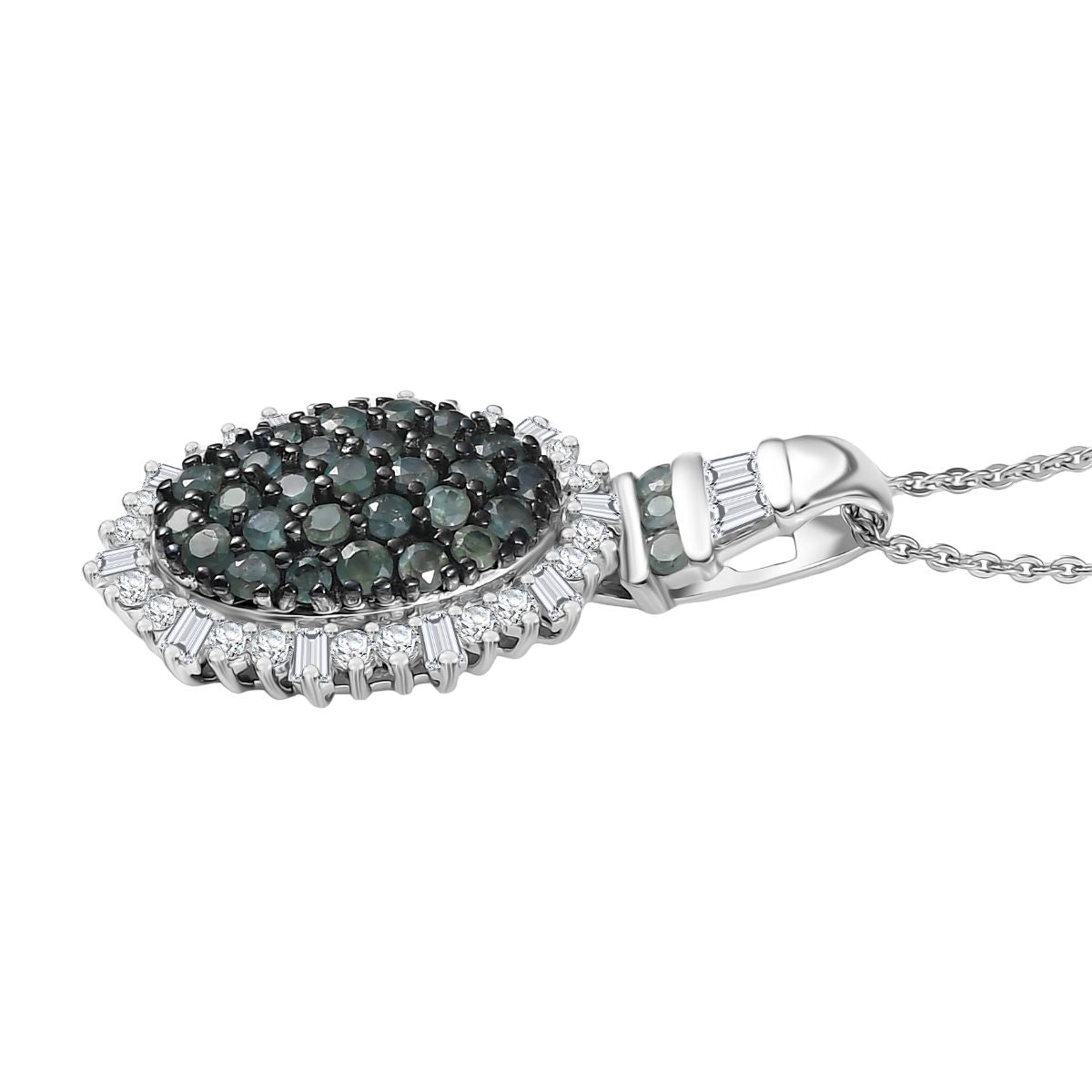 D’Joy Alexandrit und Moissanit Ring und Anhänger mit 50cm Kette