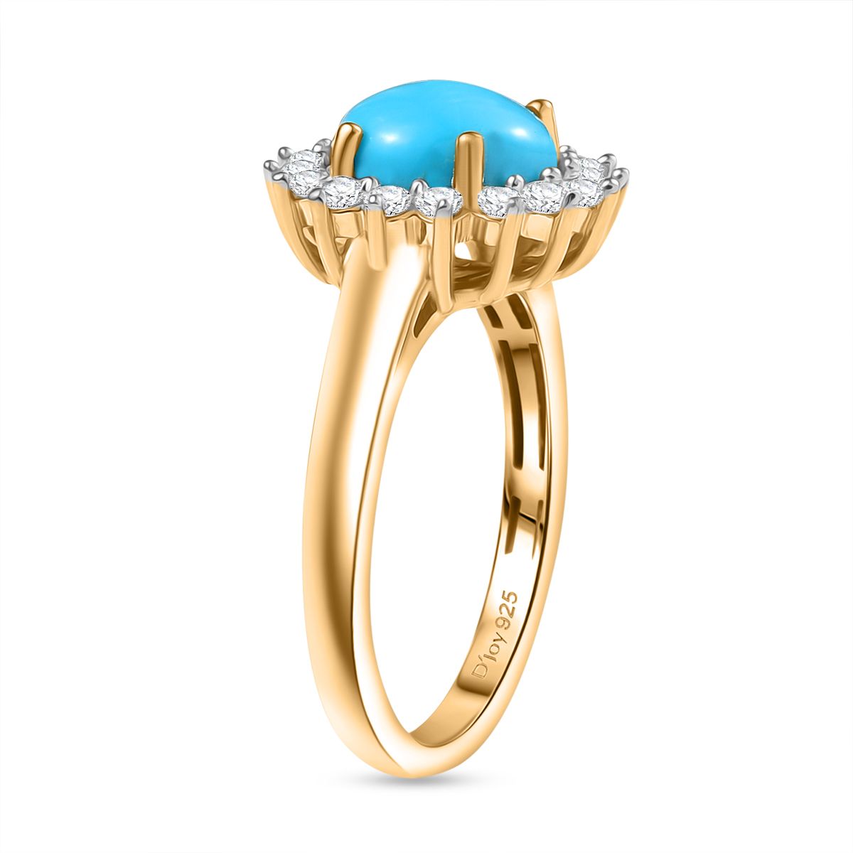 D’Joy AA Sleeping Beauty Türkis und Zirkon Ring und Anhänger mit 45cm Kette