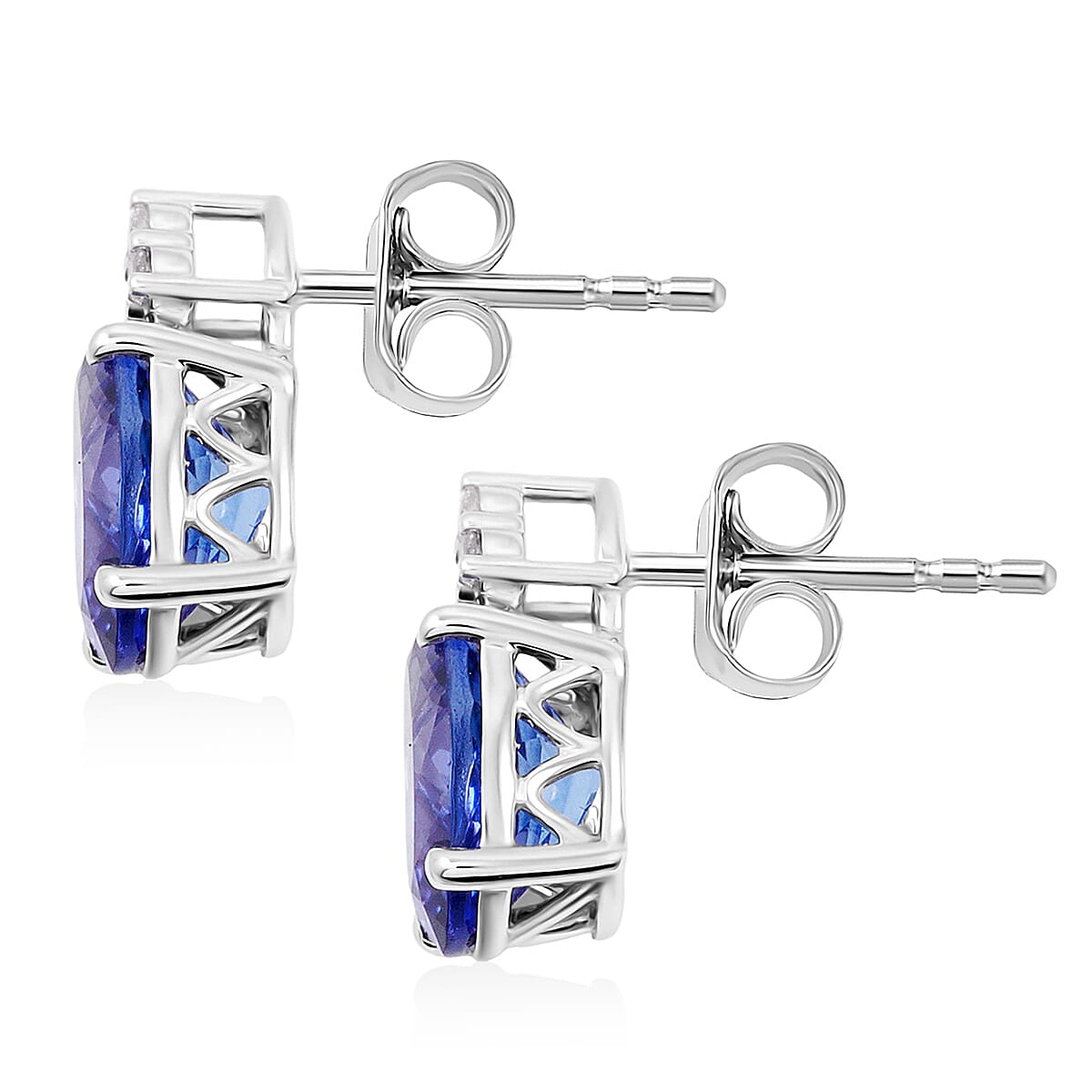 LUXORO AGI zertifiziert und geprüft AAAA Tansanit und Diamant Schmuckset in 585 Weißgold