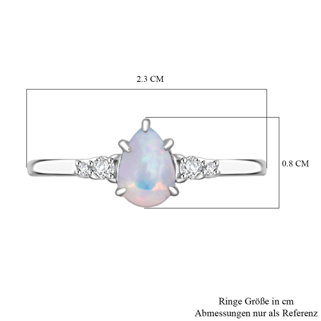 AA Natürlicher äthiopischer Welo Opal und Moissanit Ring und Anhänge