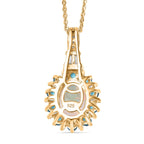 AA äthiopischer Welo Opal Neon Apatit und Moissanit Ring und Anhänger mit 50cm Kette
