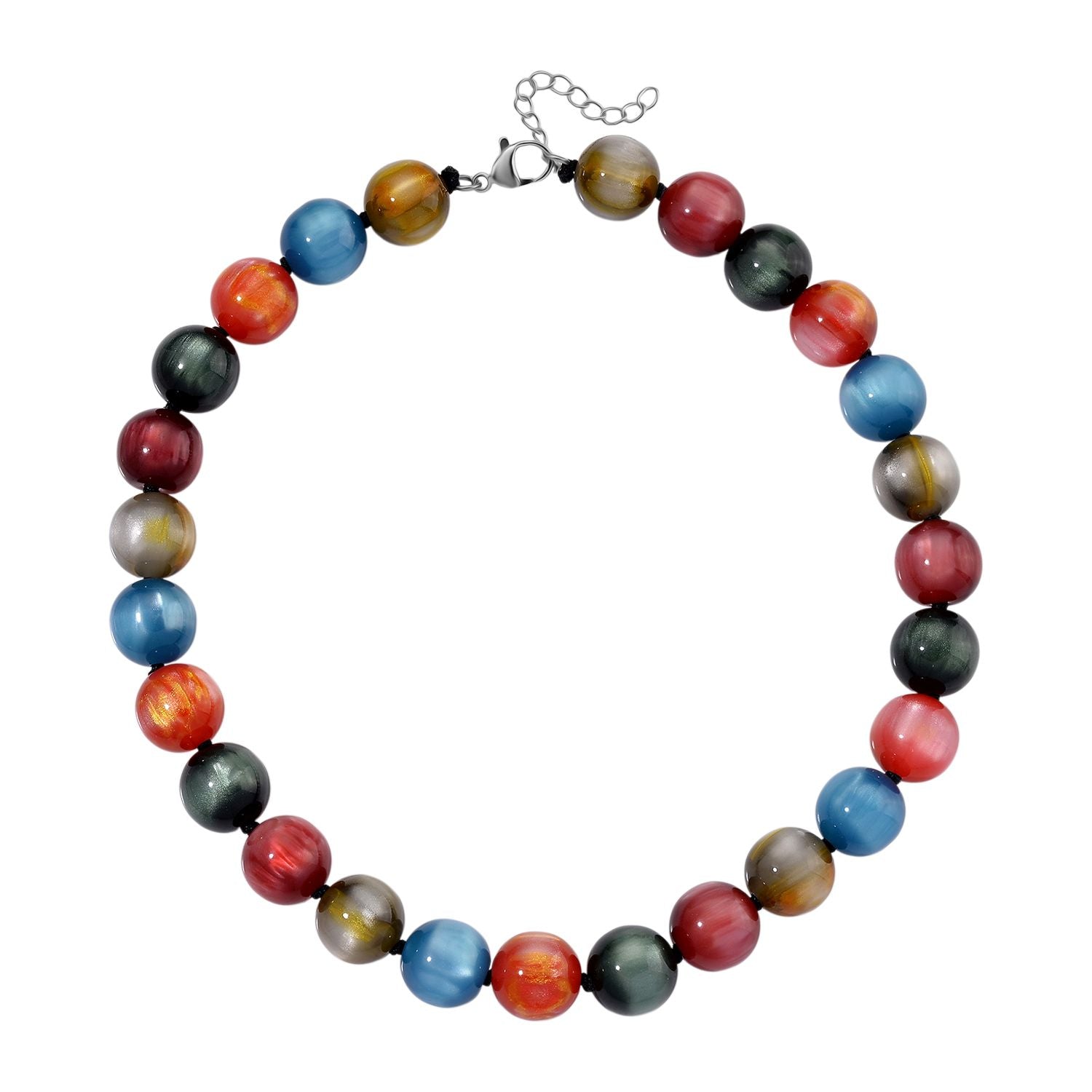 Simuliertes flexibles mehrfarbiges Katzenauge Armband und 45+5cm Halskette