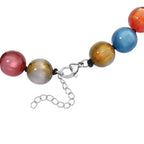 Simuliertes flexibles mehrfarbiges Katzenauge Armband und 45+5cm Halskette