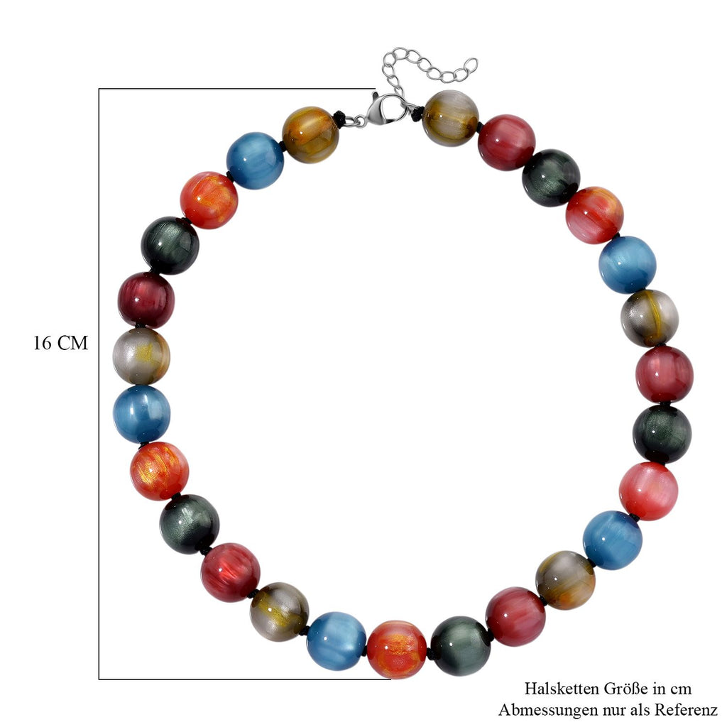 Simuliertes flexibles mehrfarbiges Katzenauge Armband und 45+5cm Halskette
