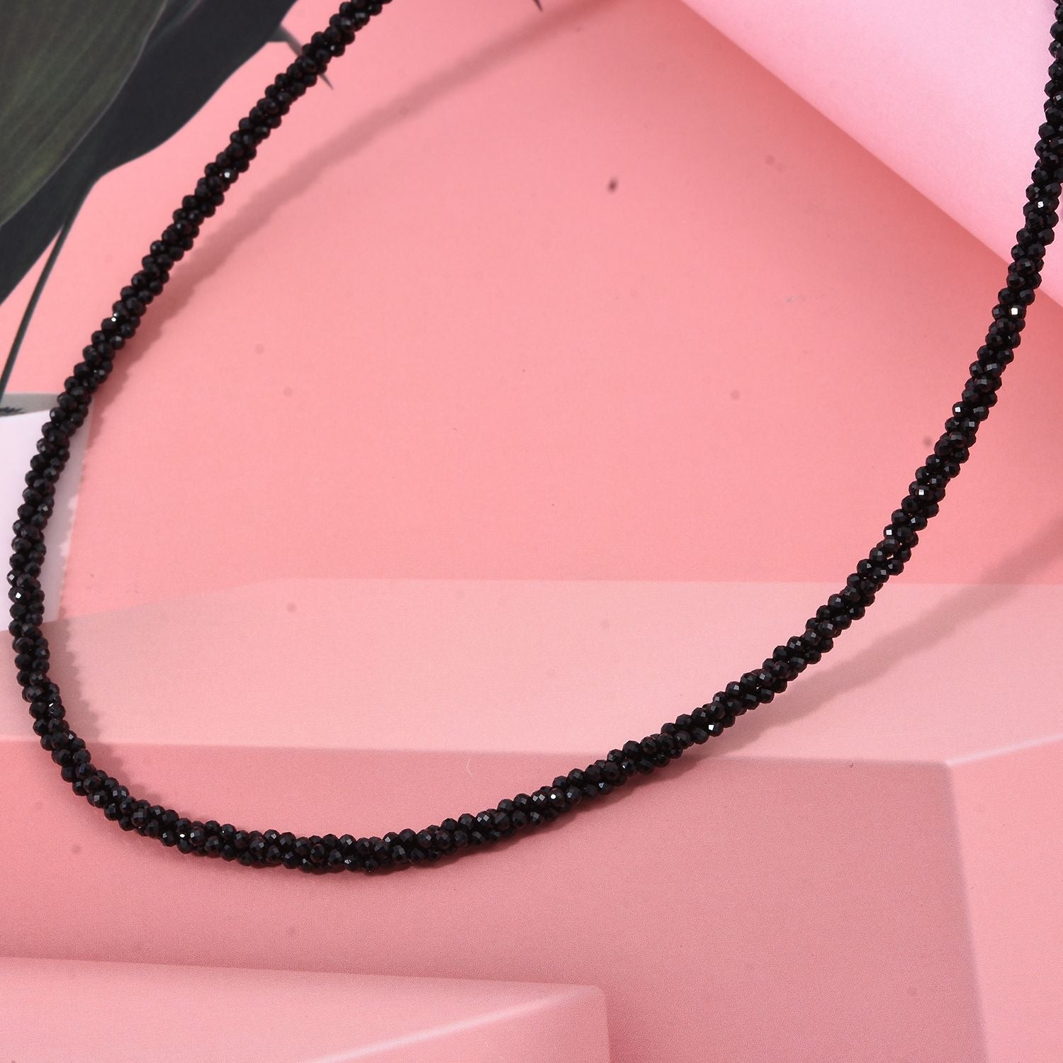 Schwarze Spinell 45cm Halskette und 19cm Armband