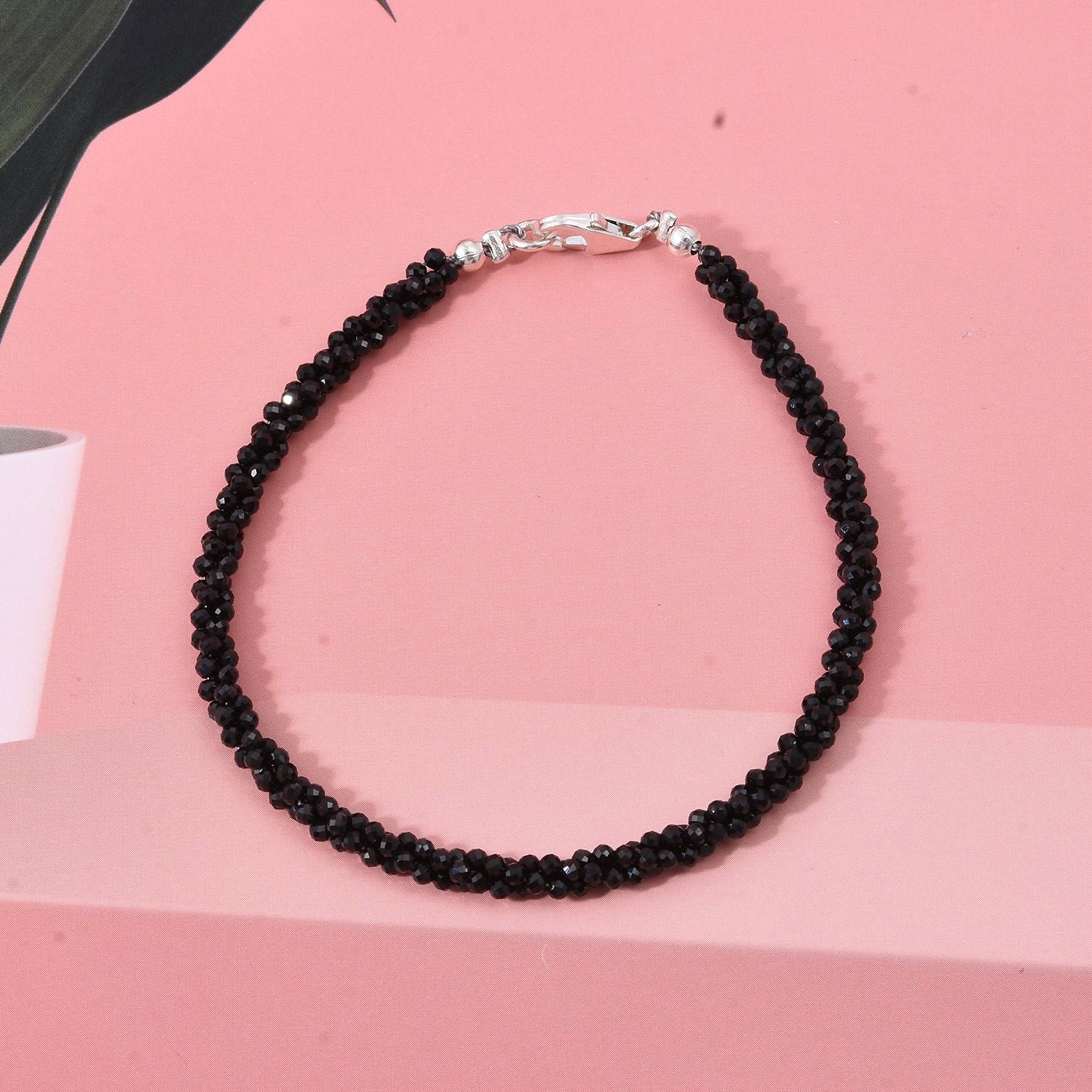 Schwarze Spinell 45cm Halskette und 19cm Armband