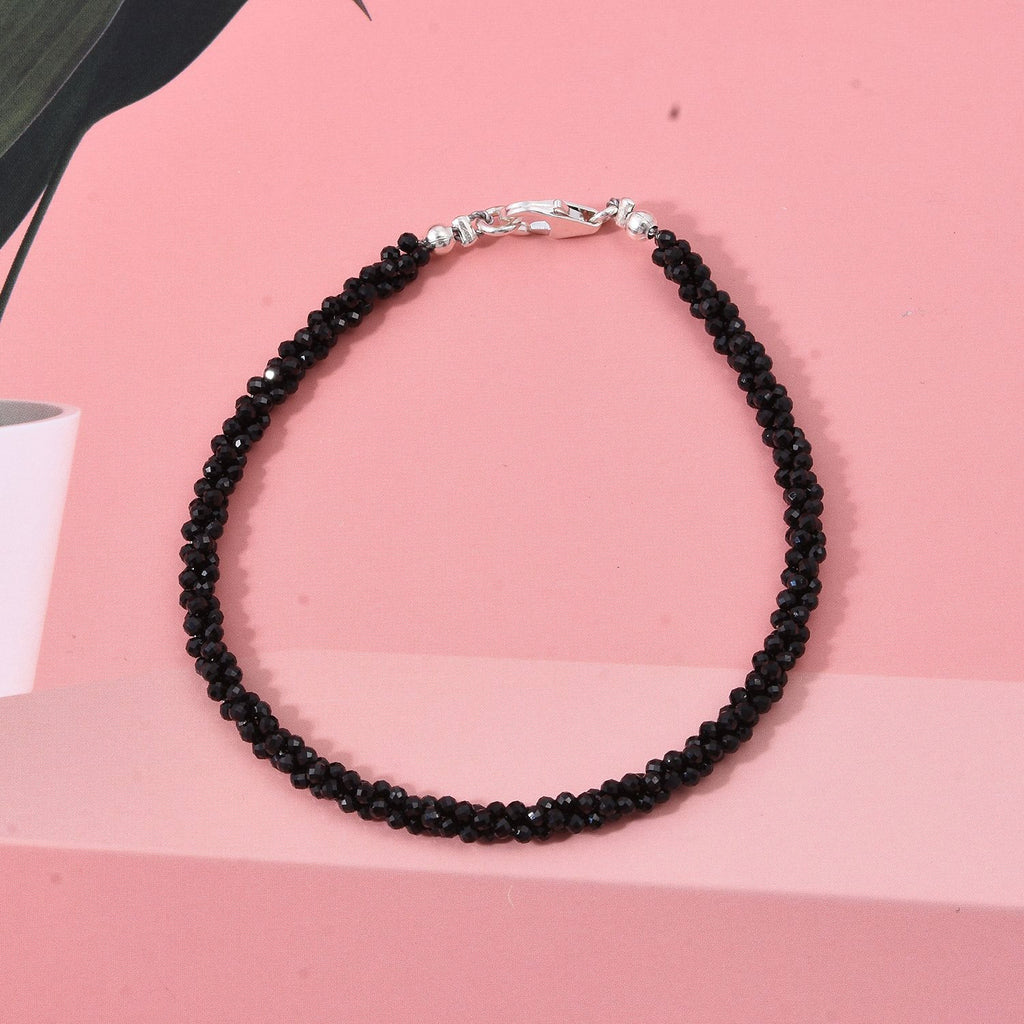 Schwarze Spinell 45cm Halskette und 19cm Armband
