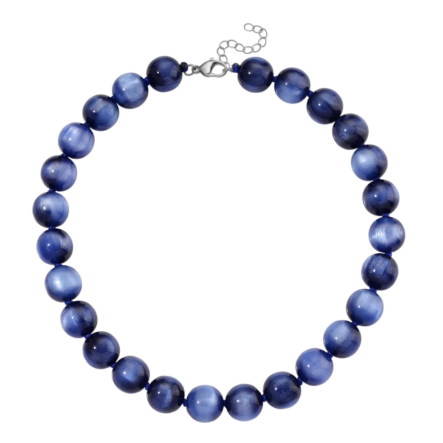 Simuliertes flexibles blaues Katzenauge Armband und 45+5cm Halskette