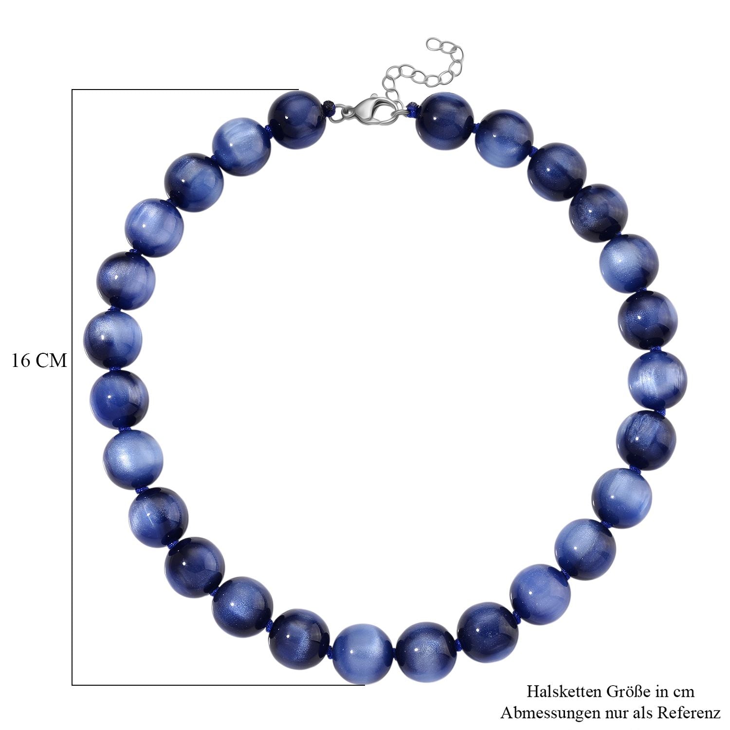 Simuliertes flexibles blaues Katzenauge Armband und 45+5cm Halskette